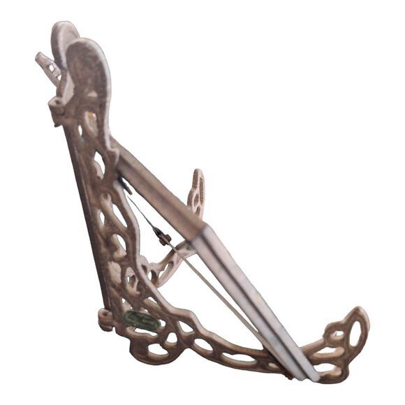 Vintage Andrea by Sadek Brass Folding Easel with ornate glass photo frame 3x5 - Picture 14 of 16